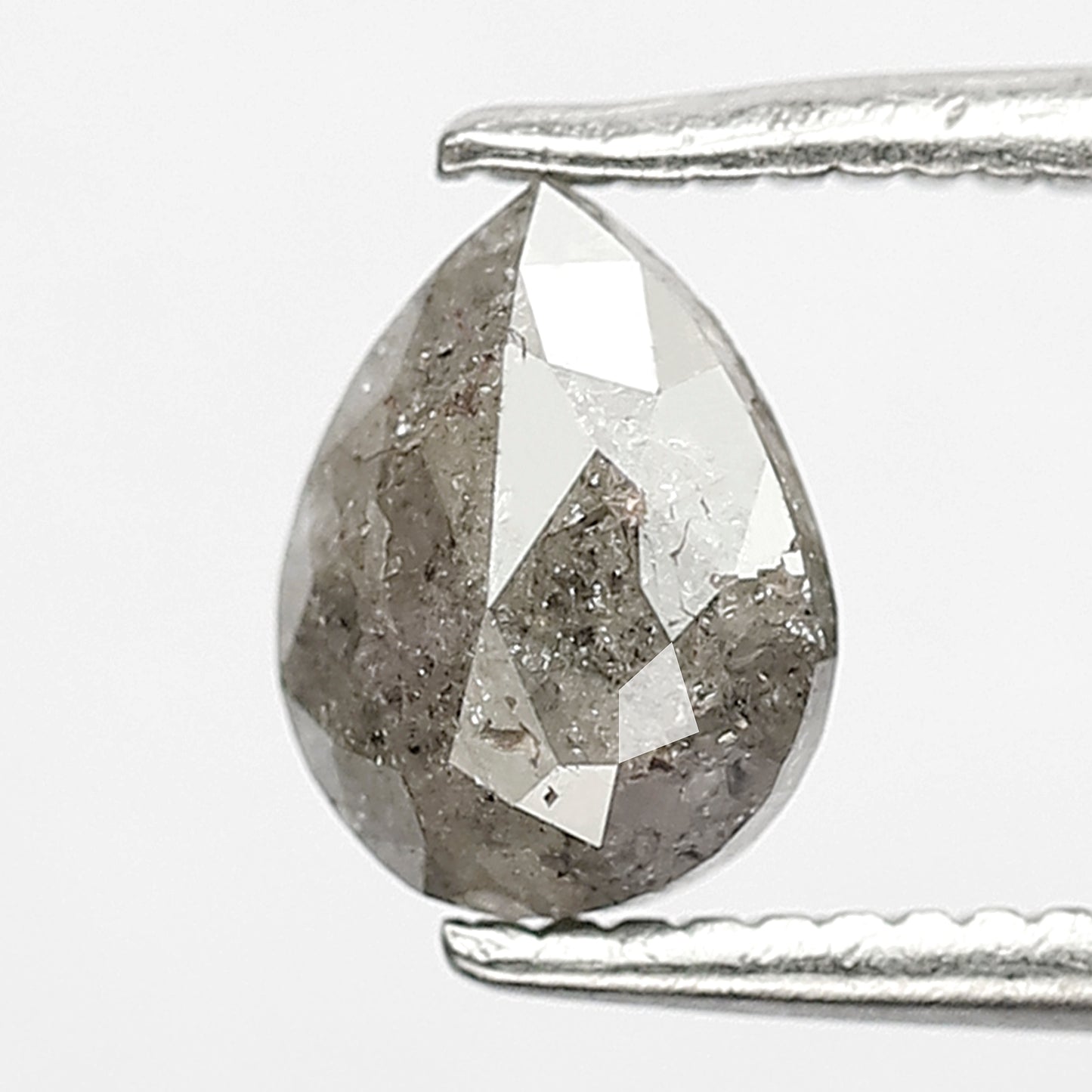 6.7 MM 0.87 CT Pear Shape Salt and Pepper Diamond Natural Grey Loose Diamond For Make Engagement Ring