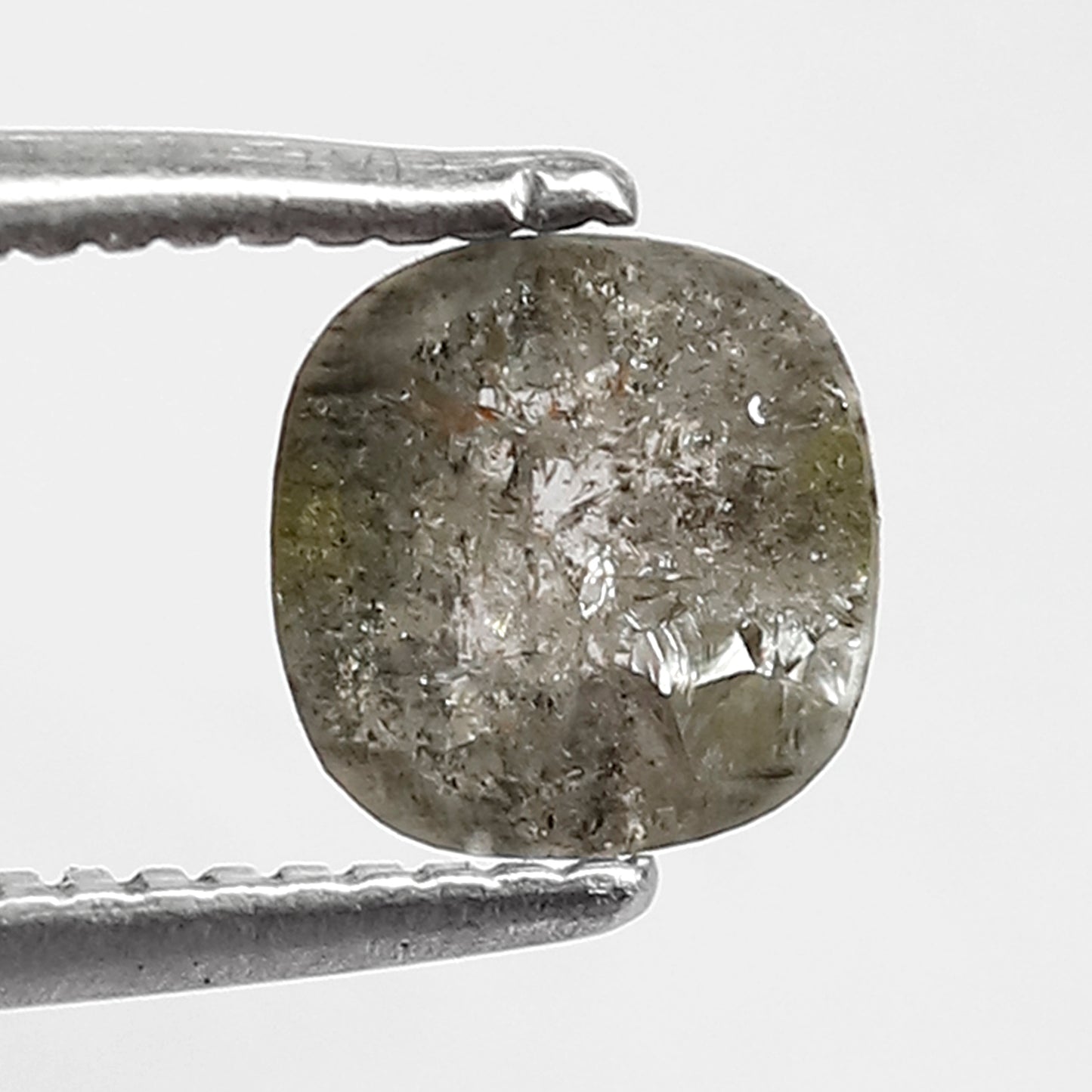 5.5 MM 0.67 CT Natural Light Grey color Diamond Cushion cut Salt and Pepper Loose Diamond For Engagement Ring