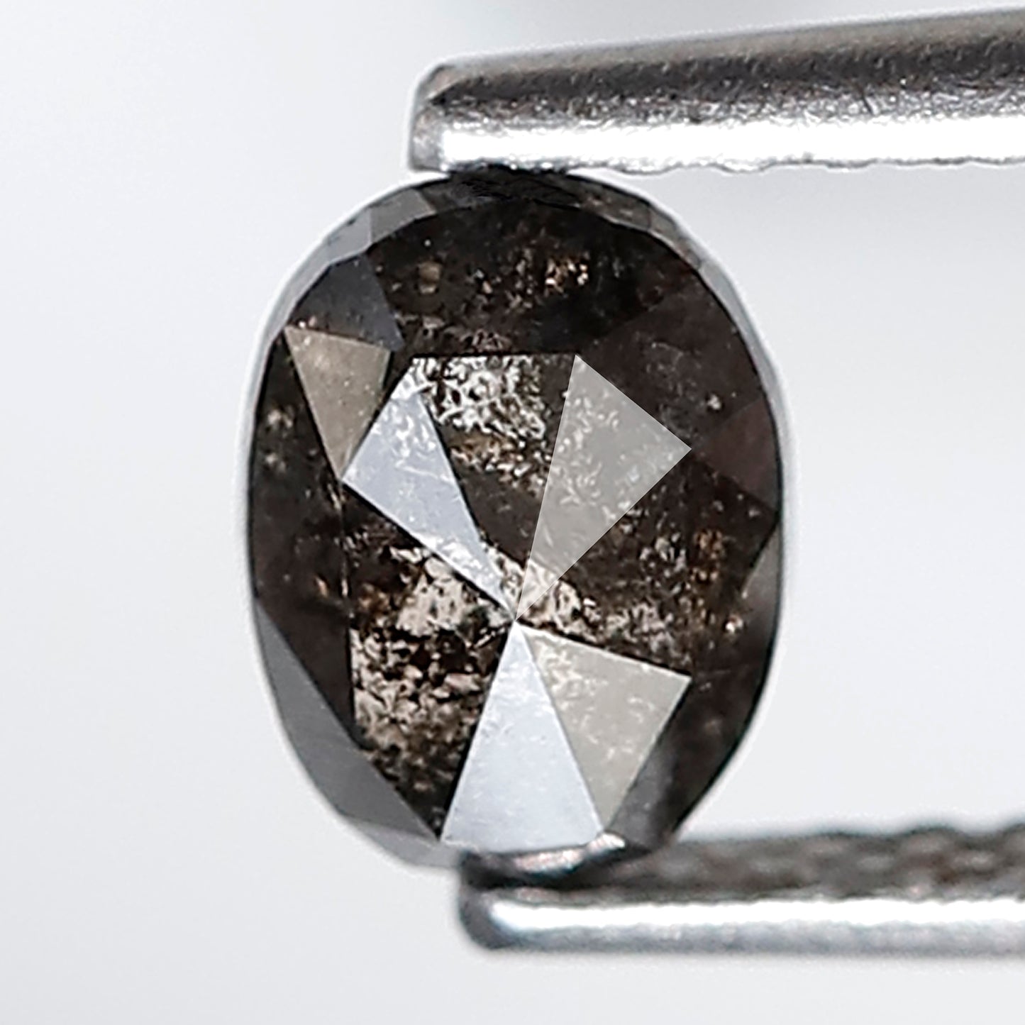0.72 CT Oval Shape Salt and Pepper Diamond 5.90 MM Grey Black Color Natural Loose Diamond