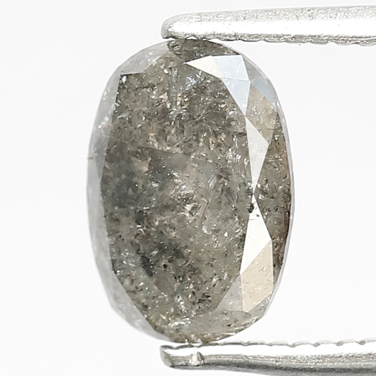 1.63 CT Oval Salt and Pepper Diamond | Natural Grey Black Loose Diamond | Rustic Engagement Ring Stone | Oval Diamond 8.4 x 6.0 mm