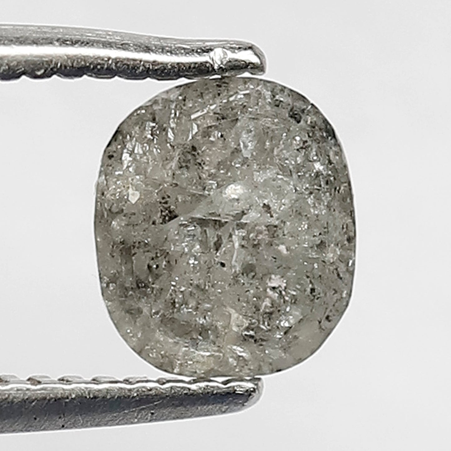 0.87 CT 6 MM Oval Shape Salt and Pepper Diamond Grey color Natural Loose Diamond For Make Bridal Ring