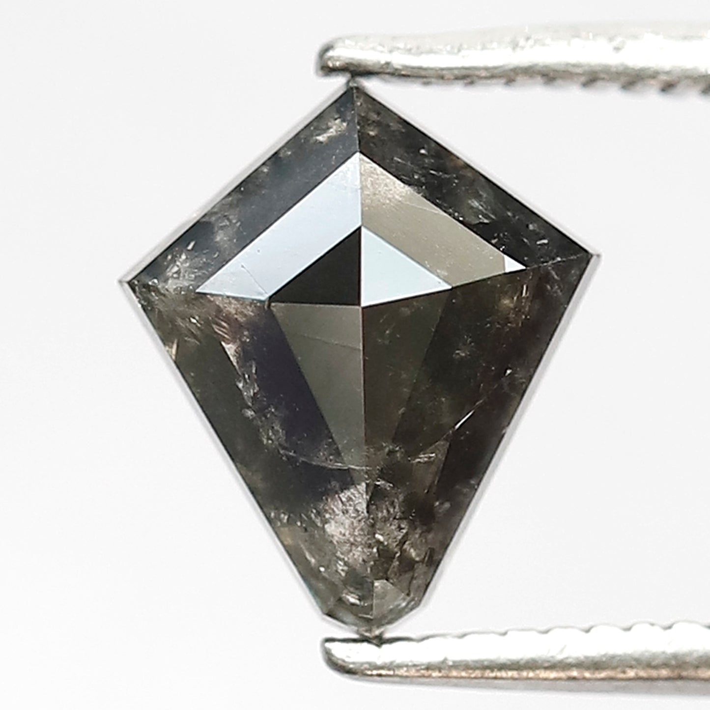 1.34 CT Kite Shape Salt and Pepper Diamond | Natural Grey Black Loose Diamond | Geometric Rustic Engagement Ring Stone | 8.6 x 7.4 MM