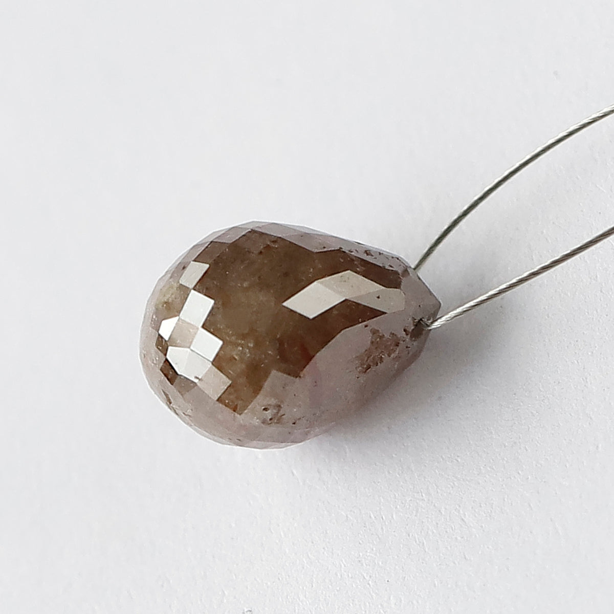 3.50 CT Beautiful Fancy Reddish Grey Drilled Loose Briolette Ideal For Making Gold Pendant