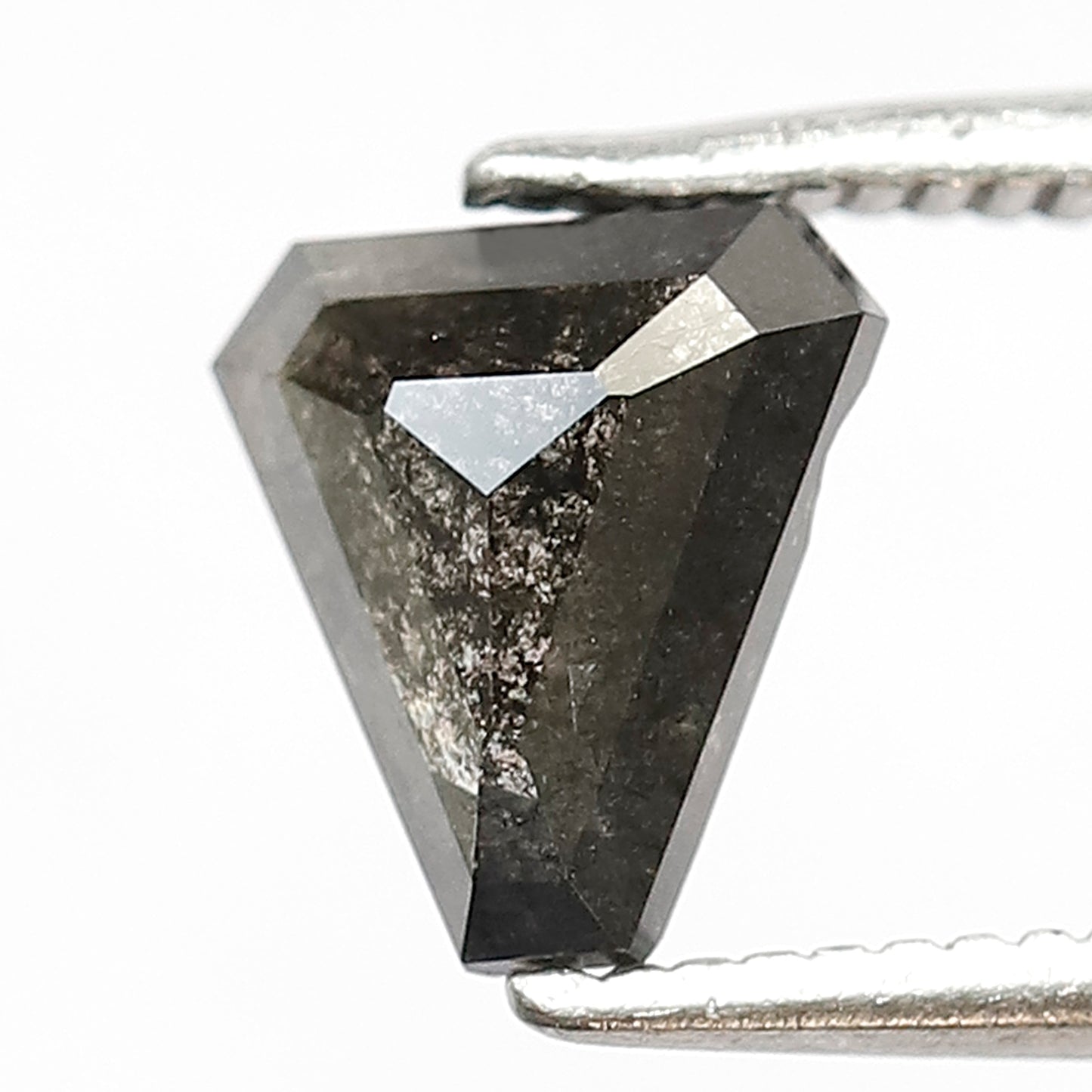 0.87 CT Coffin Shape Salt and Pepper Diamond | Grey Black Galaxy Diamond | Natural Loose Rustic Diamond | Gothic Engagement Ring Stone