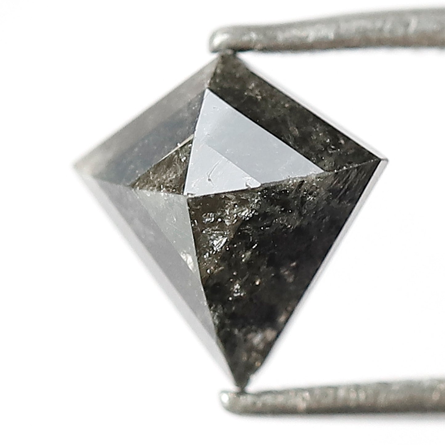1.34 CT Kite Shape Salt and Pepper Diamond | Natural Grey Black Loose Diamond | Geometric Rustic Engagement Ring Stone | 7.7 x 7.6 MM