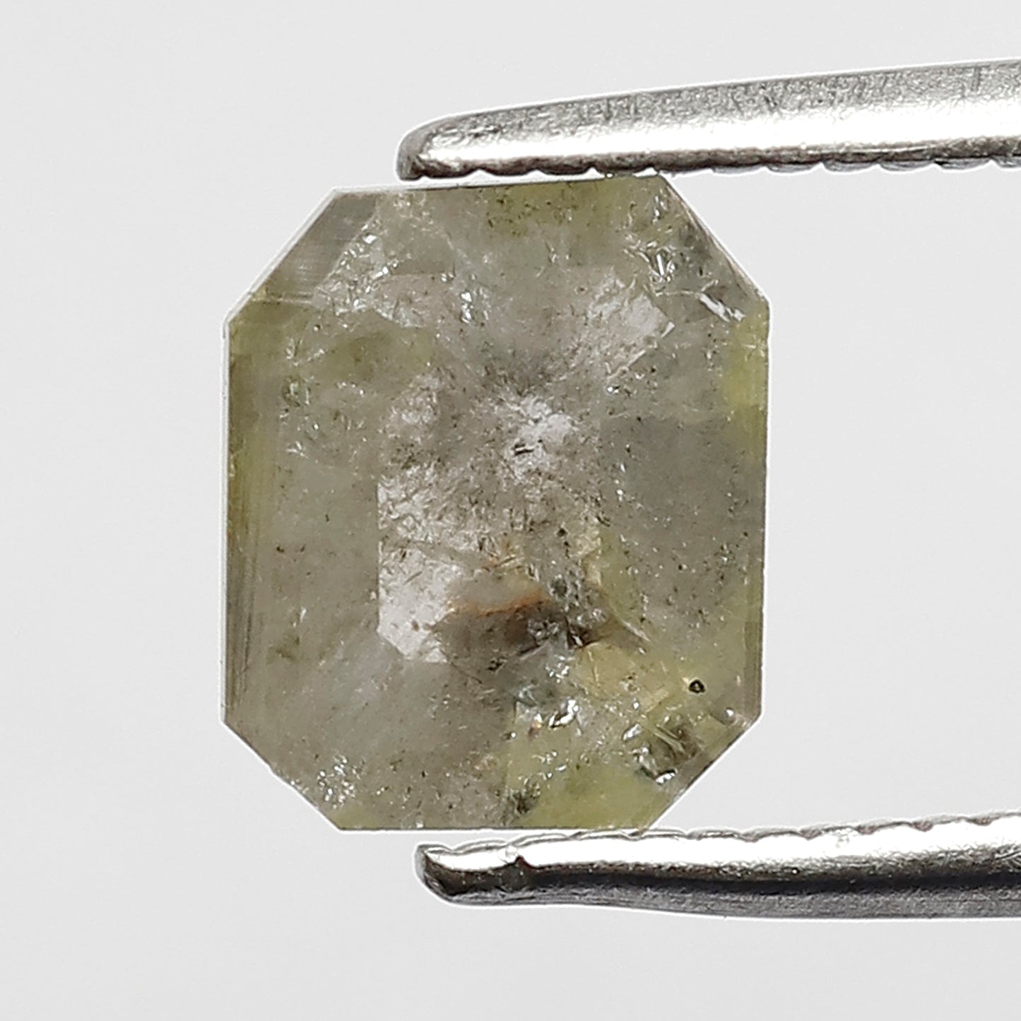 1.05 CT 7 mm Emerald salt and pepper diamond loose Natural Fancy Yellowish grey color for engagement ring