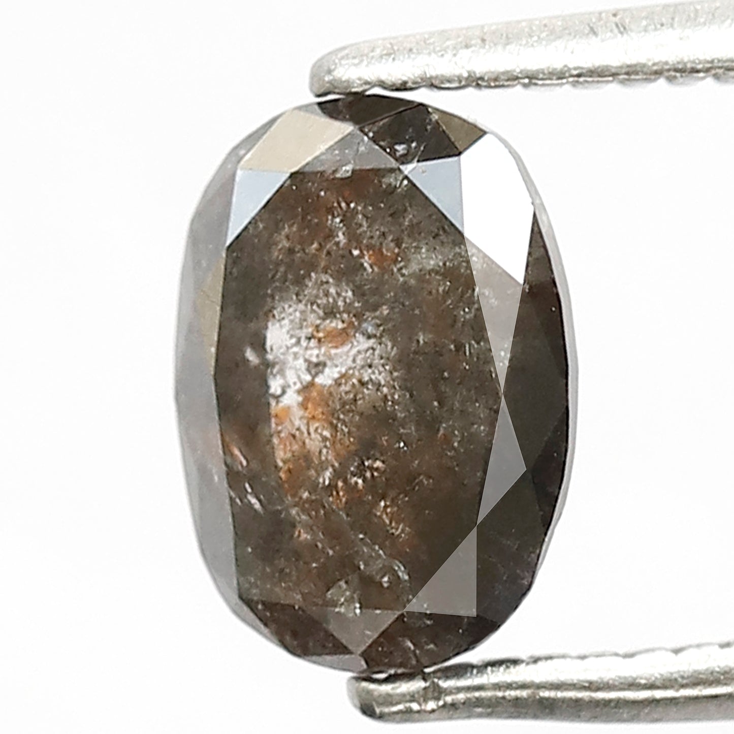 1.29 CT Oval Salt and Pepper Diamond | Natural Grey Black Loose Diamond | Rustic Oval Engagement Ring Stone | 7.6 x 5.6 MM