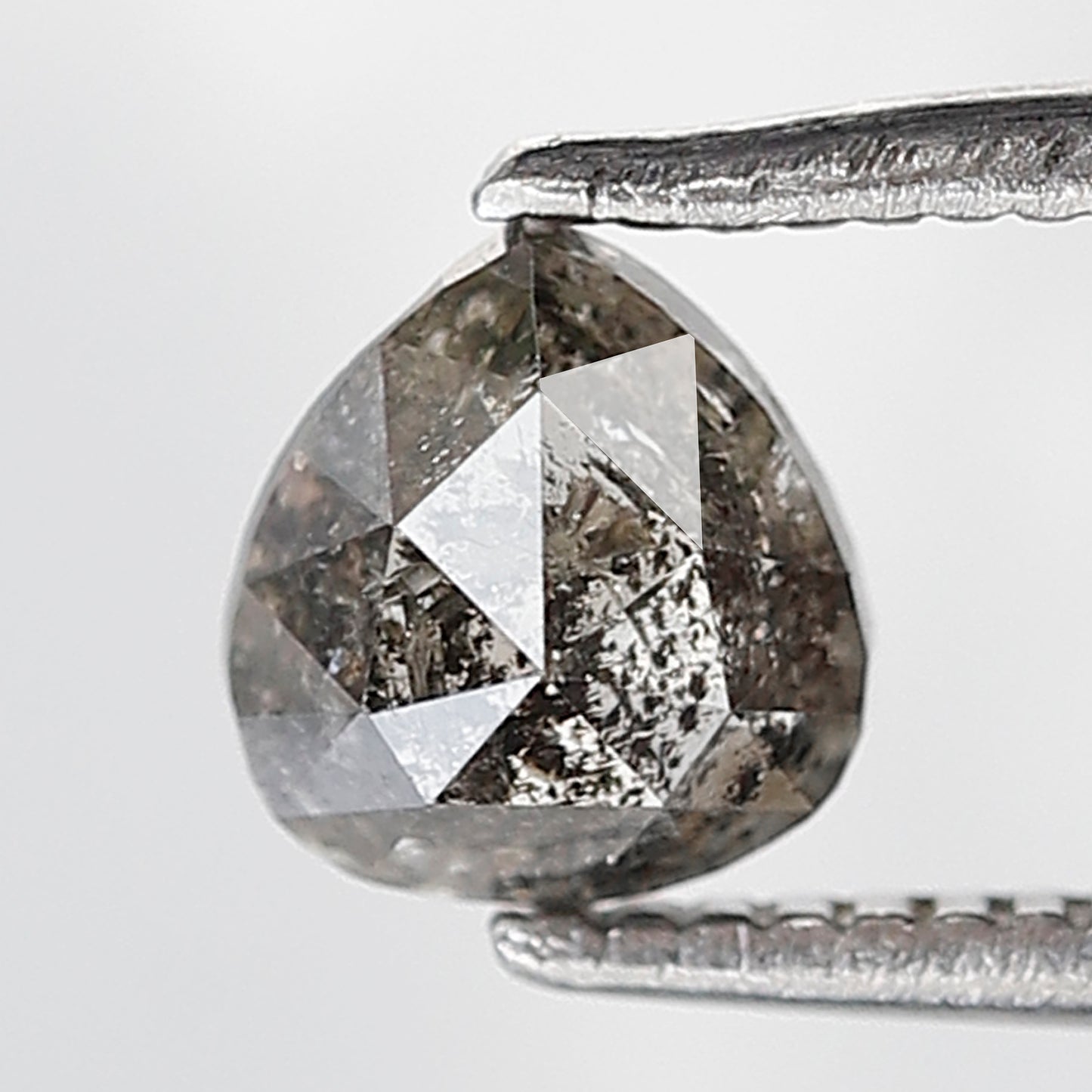 0.71 Ct Pear Shape Salt and Pepper Diamond 5 MM Gray Black Color Natural loose Diamond