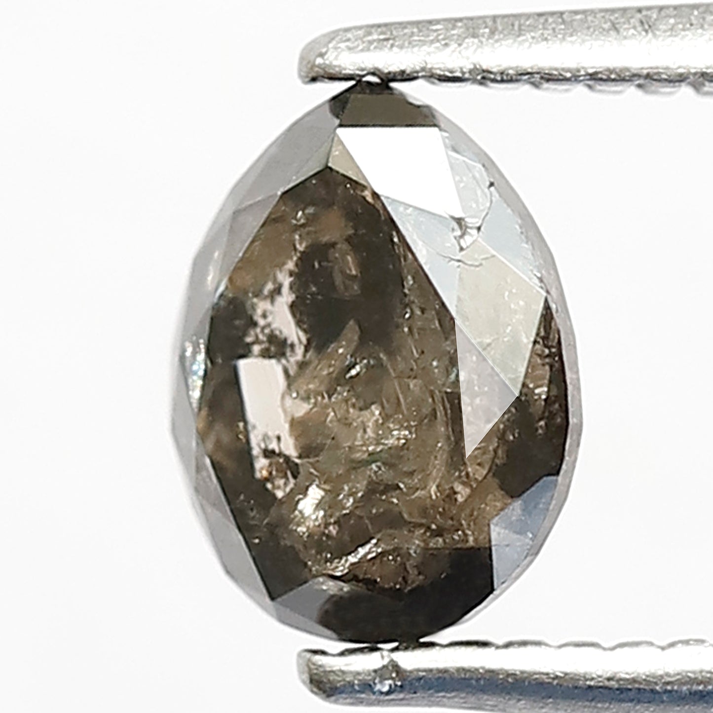 0.97 CT , 6.60 x 5.30 mm pear shape salt and pepper diamond | natural gray black loose diamond