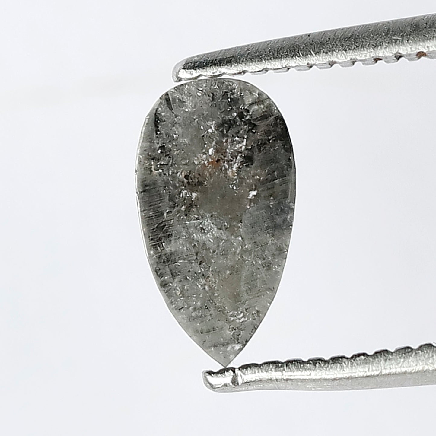 0.67 CT natural Pear Grey black color diamond 8 mm for alternative wedding ring