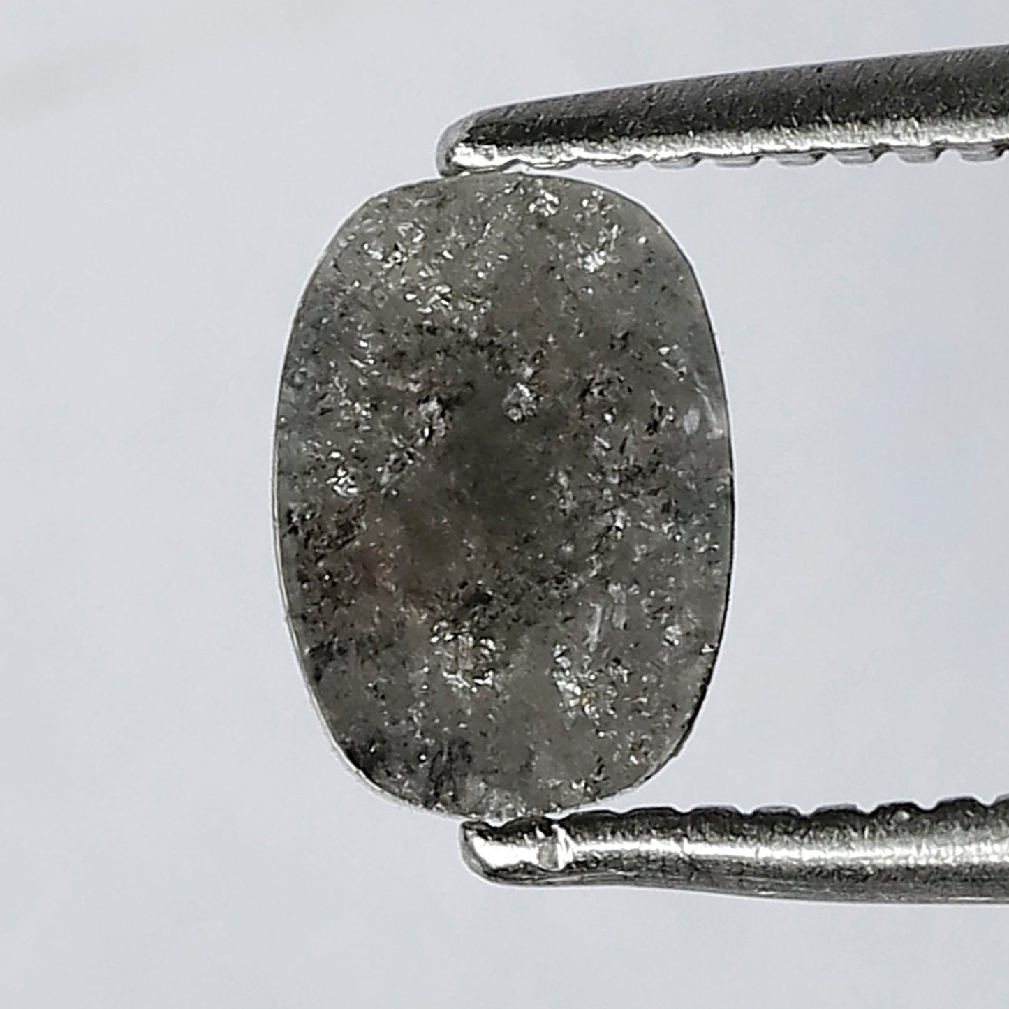 0.75 CT 6 mm oval shape diamond, Grey black color salt and pepper for making diamond ring