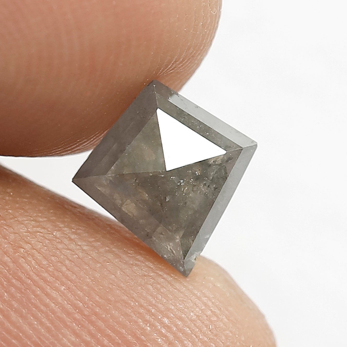 1.31 CT Kite shape Natural Loose 8.70 MM Grey Black color salt and pepper diamond