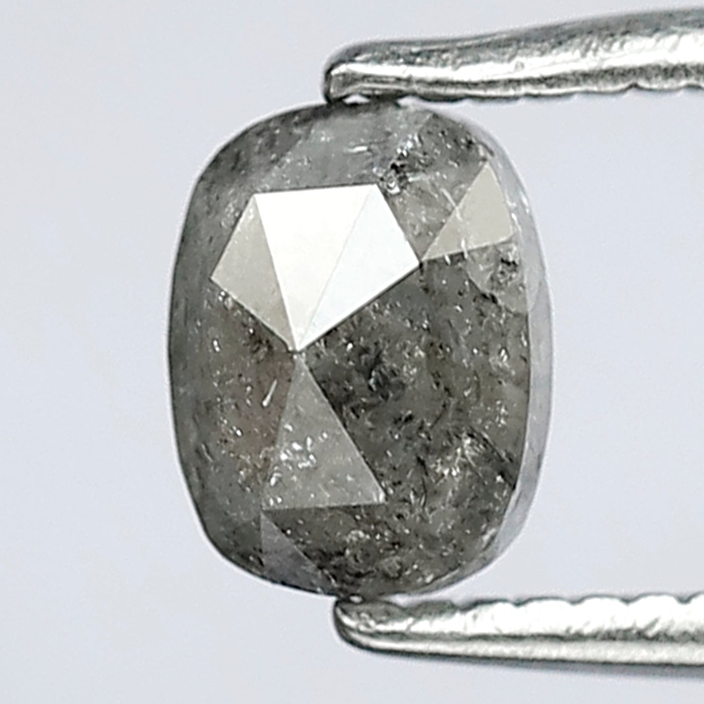 0.87 CT Oval Grey black color oval galaxy diamond Salt and pepper for engagement ring