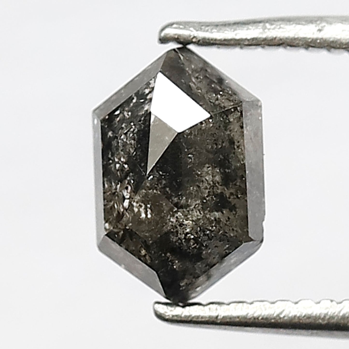 1.12 CT Hexagon shape Grey Black color 7.30 MM Natural Loose Salt and pepper Diamond