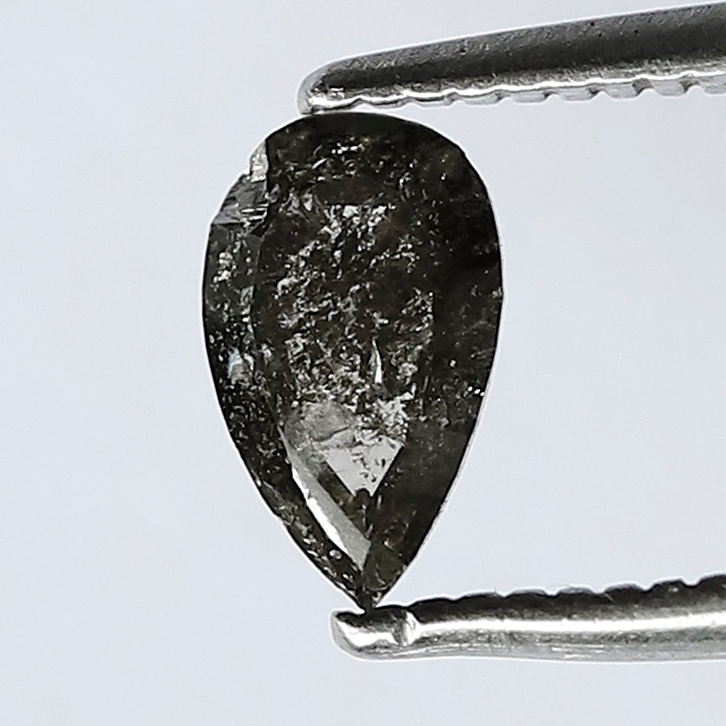 0.51 CT Beautiful Pear Shape Natural Loose Diamond, 6 mm Glaring multi Faceted Grey Black color Salt and pepper suitable for Diamond Ring