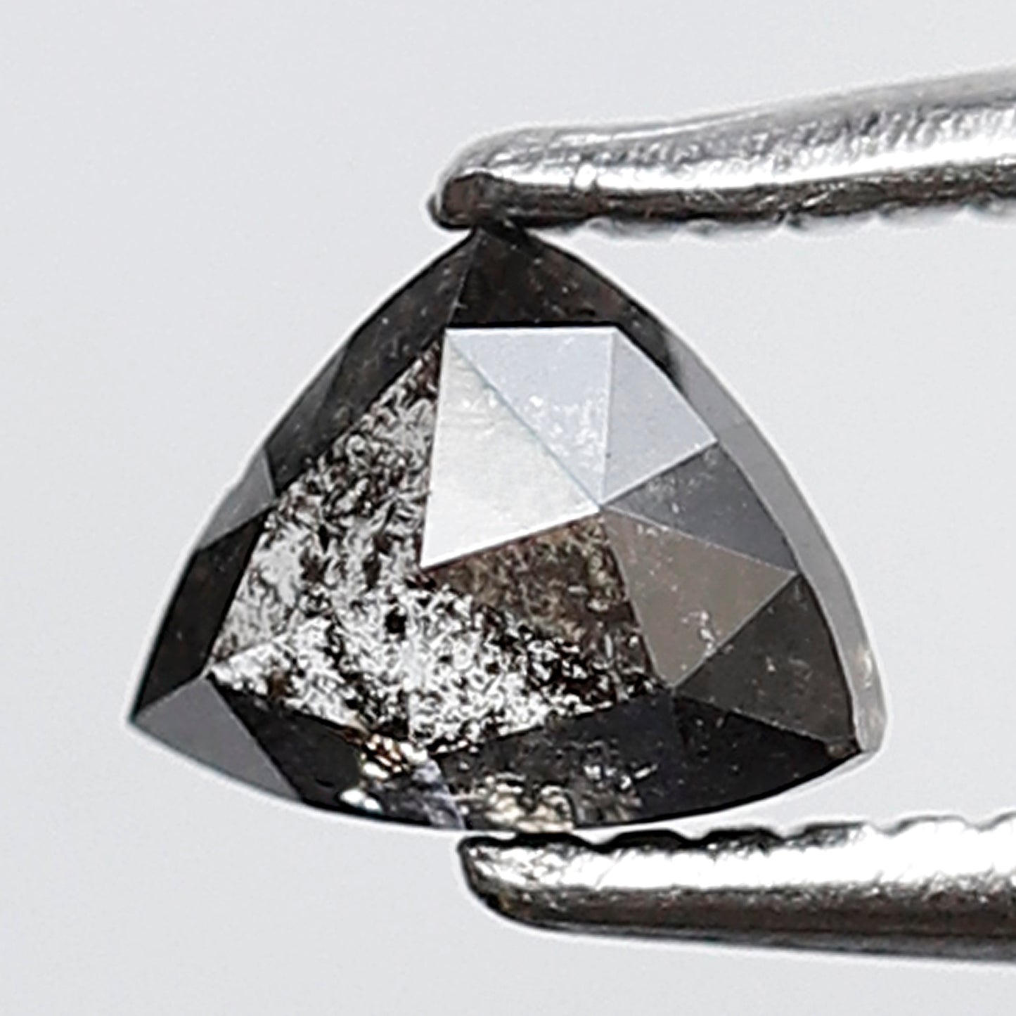0.37 Ct Triangle Shape Salt and Pepper Diamond 4 MM Gray Black Color Natural Loose Diamond