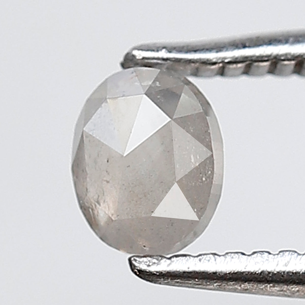 0.35 Ct 4 MM Oval Shape Salt and Pepper Diamond Misty White Color Natural Loose Diamond
