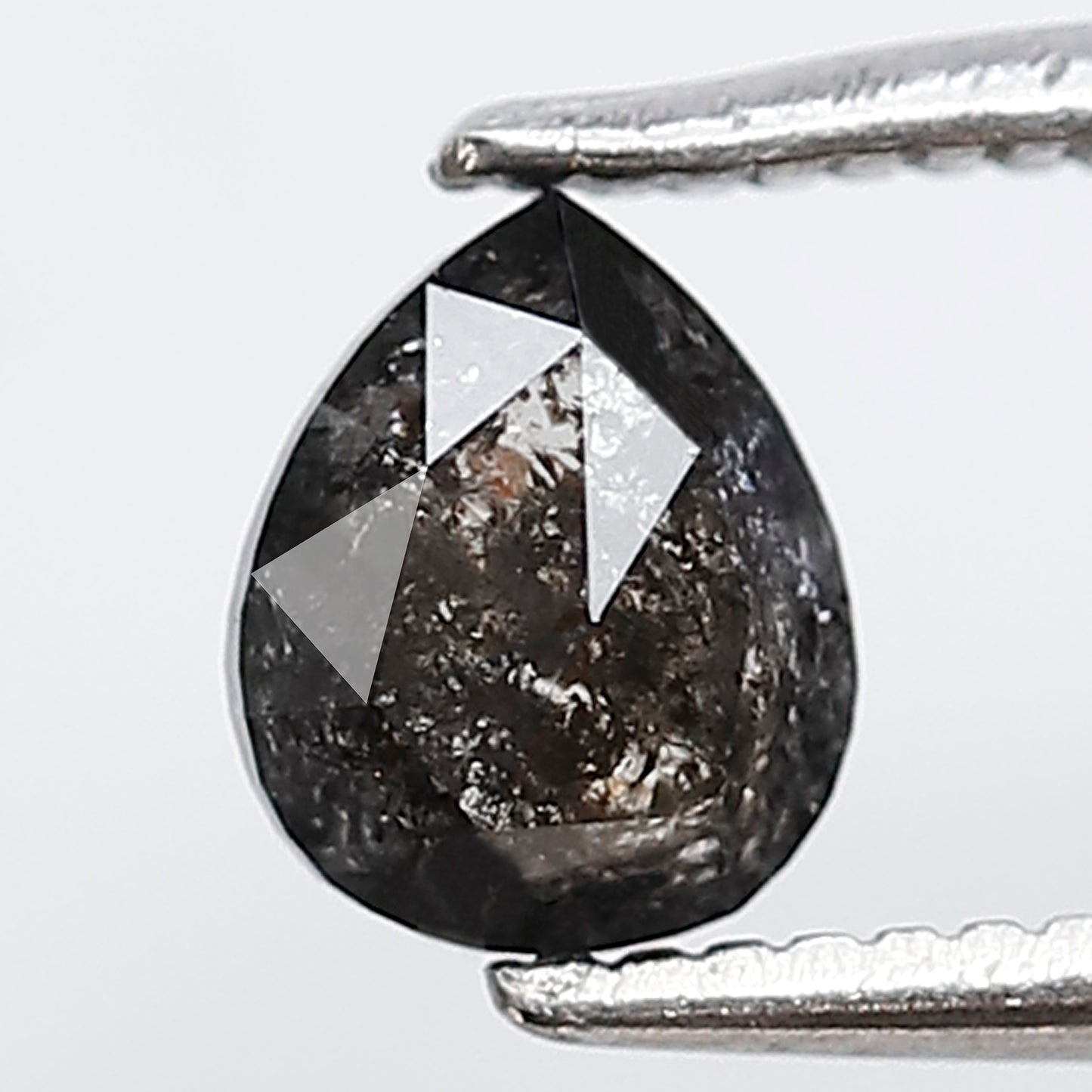0.57 Ct Pear Shape Salt and Pepper Diamond 5.80 MM Grey Black Color Natural Loose Diamond