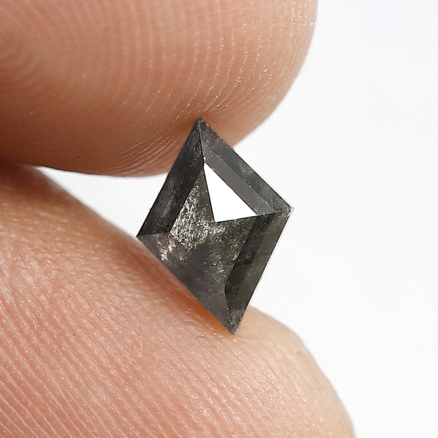 0.85 CT Kite shape Natural loose Grey Black color 8.30 MM salt and pepper Diamond