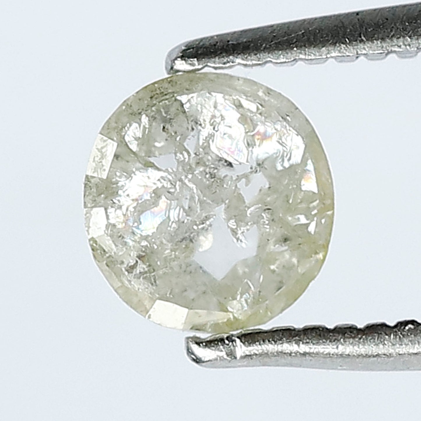 0.68 CT Oval shape natural fancy white yellowish color salt and pepper loose diamond for jewelry ring