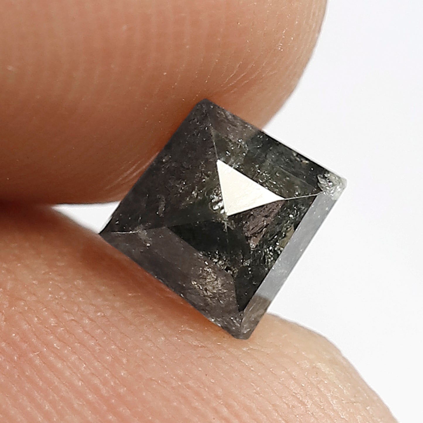 0.93 CT Kite shape Natural loose 7.20 MM Grey Black color salt and pepper diamond