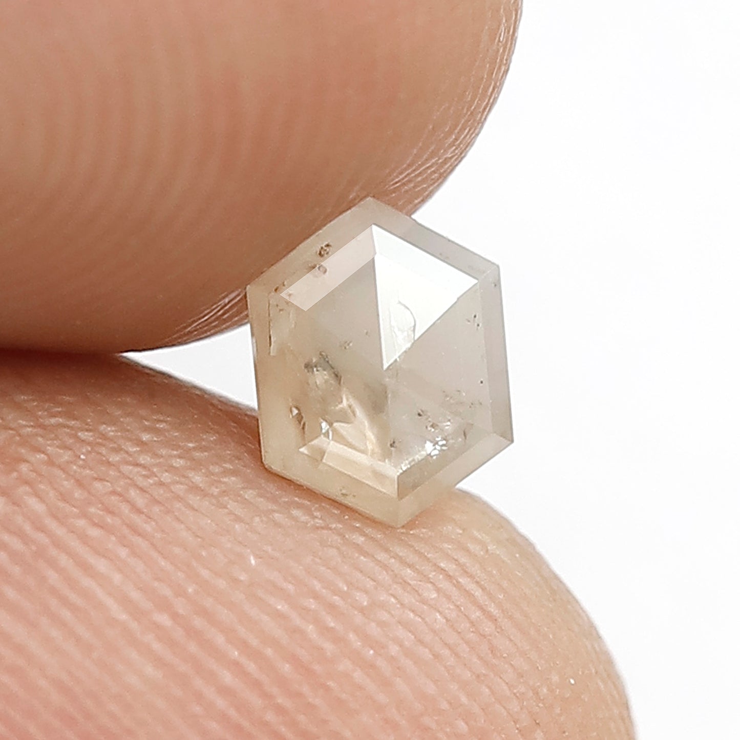 0.48 CT Hexagon shape Natural loose Misty Brown color 6 MM Salt and pepper Diamond