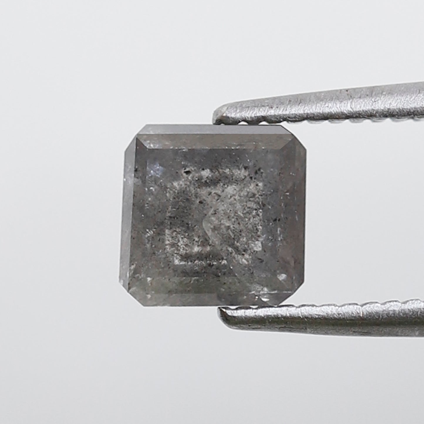 Geometric cut 1.23 Ct Salt and Pepper Diamond, Natural Gray Black Ethical Loose Stone for Custom Ring