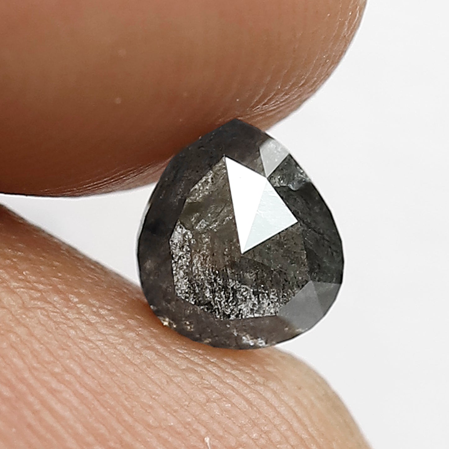 0.97 CT Pear Shape Salt and Pepper Diamond, Natural Gray Black Loose Diamond, Earth Mined Diamond for Mother's Day Gift