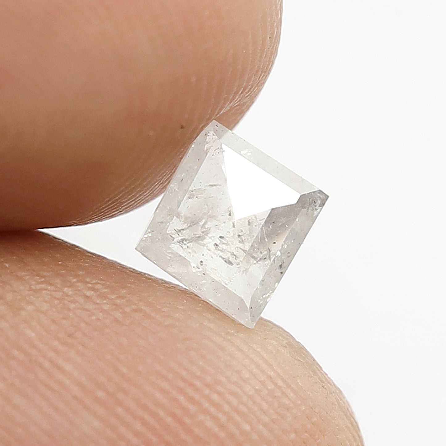 0.62 CT Translucent Kite Shape Diamond, Natural Misty White Loose Salt and Pepper Diamond for Wedding Band and Pendant Jewelry