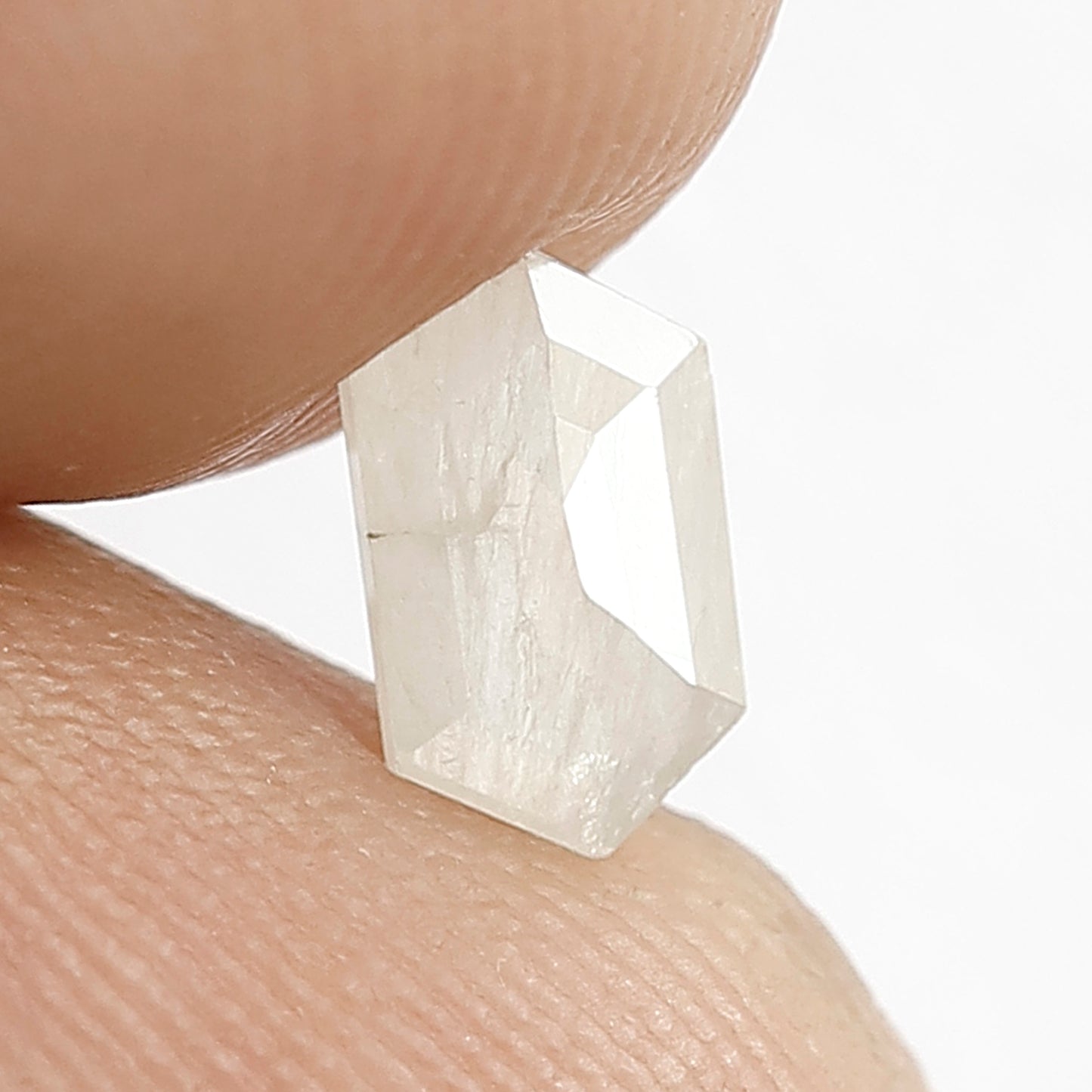 0.51 CT Hexagon Salt and Pepper Loose Ethical Diamond, Natural Misty White Earth Mined Diamond For Bridal Ring