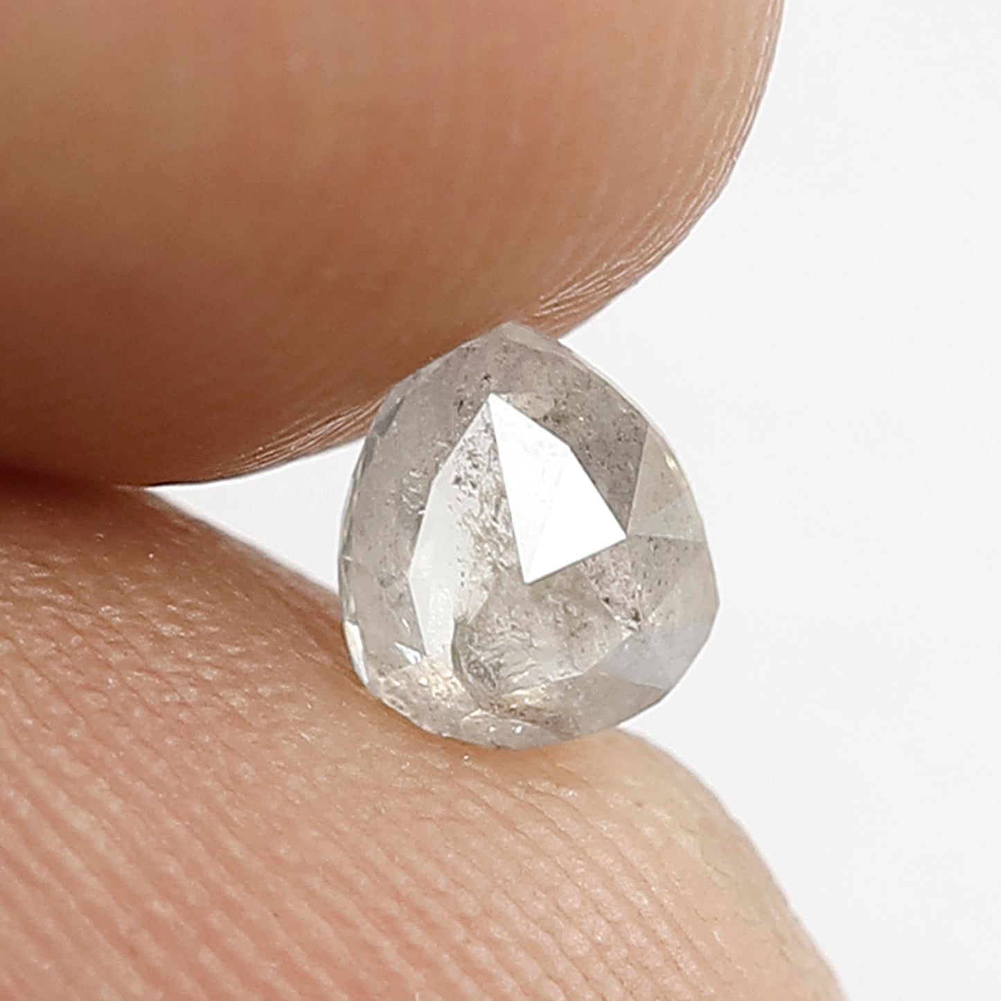 0.45 CT Pear Shape Salt and Pepper Loose Diamond, 5.30 mm Natural Translucent Salt and Pepper Diamond For Anniversary Ring