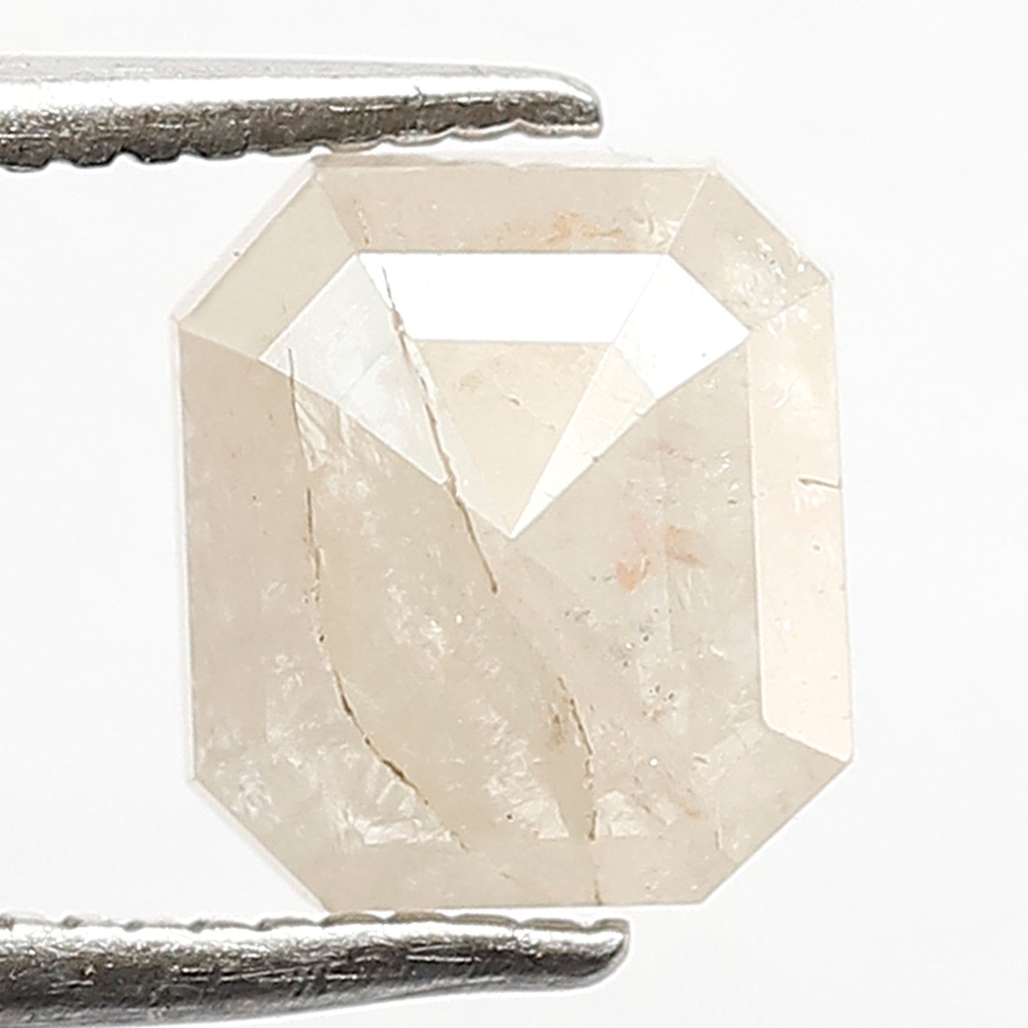 1.91 CT Emerald cut Salt and Pepper Loose Diamond, 7.30 mm Natural Earth Mined Diamond For Jewelry