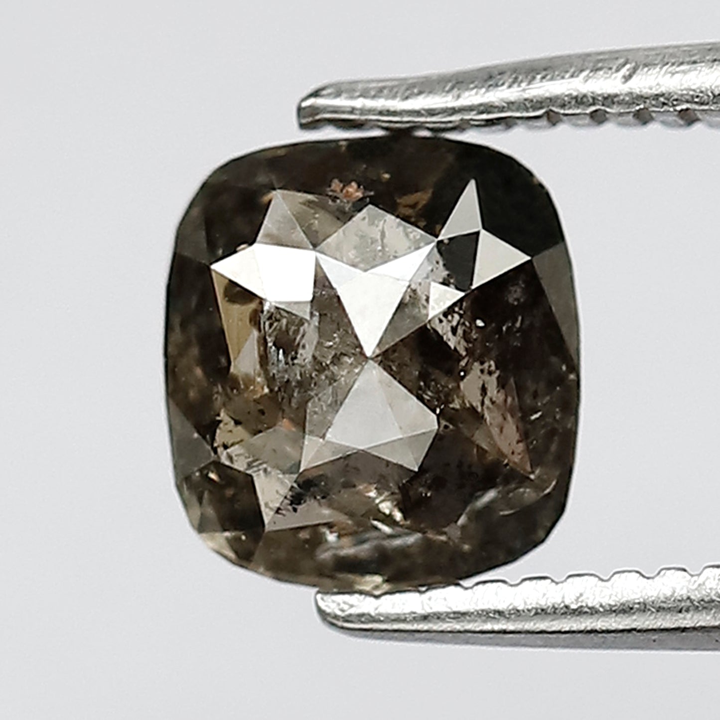 6 MM 1.21 CT Natural Loose Diamond Cushion Shape Brownish color Salt and Pepper Diamond For Wedding Ring