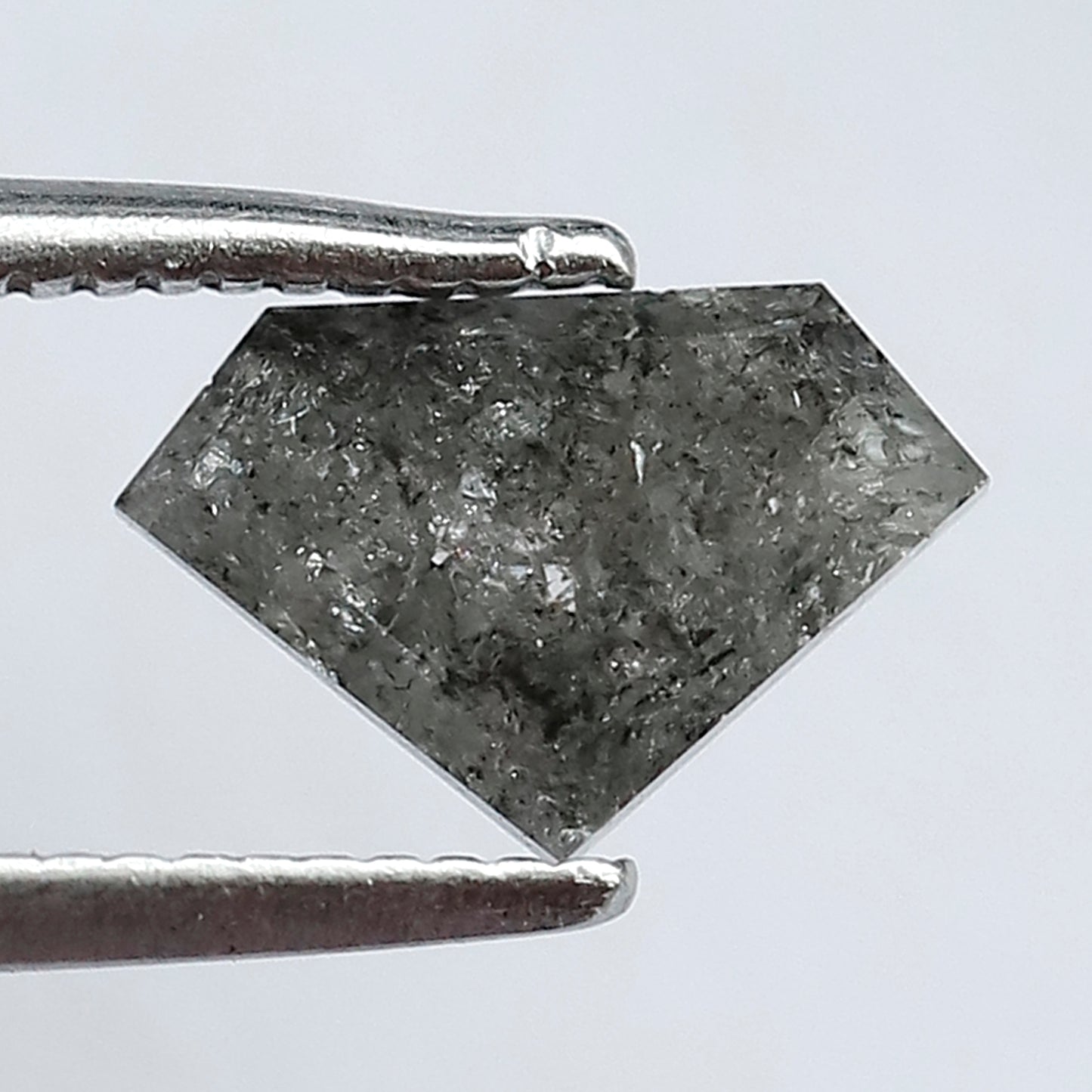 1.06 CT Diamond shape grey Black color salt and pepper diamond Natural for shaped rings