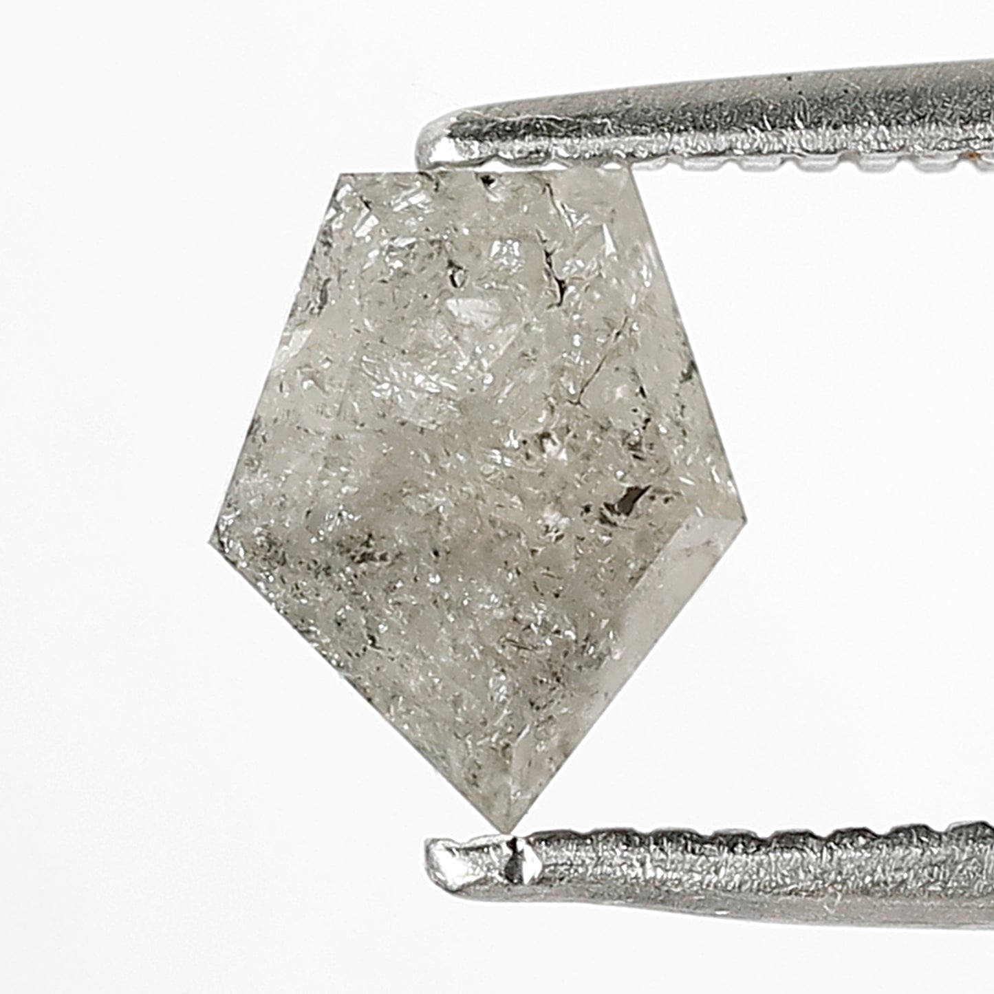 1.04 Ct salt and pepper geometric shape diamond Natural ICY white color for diamond ring