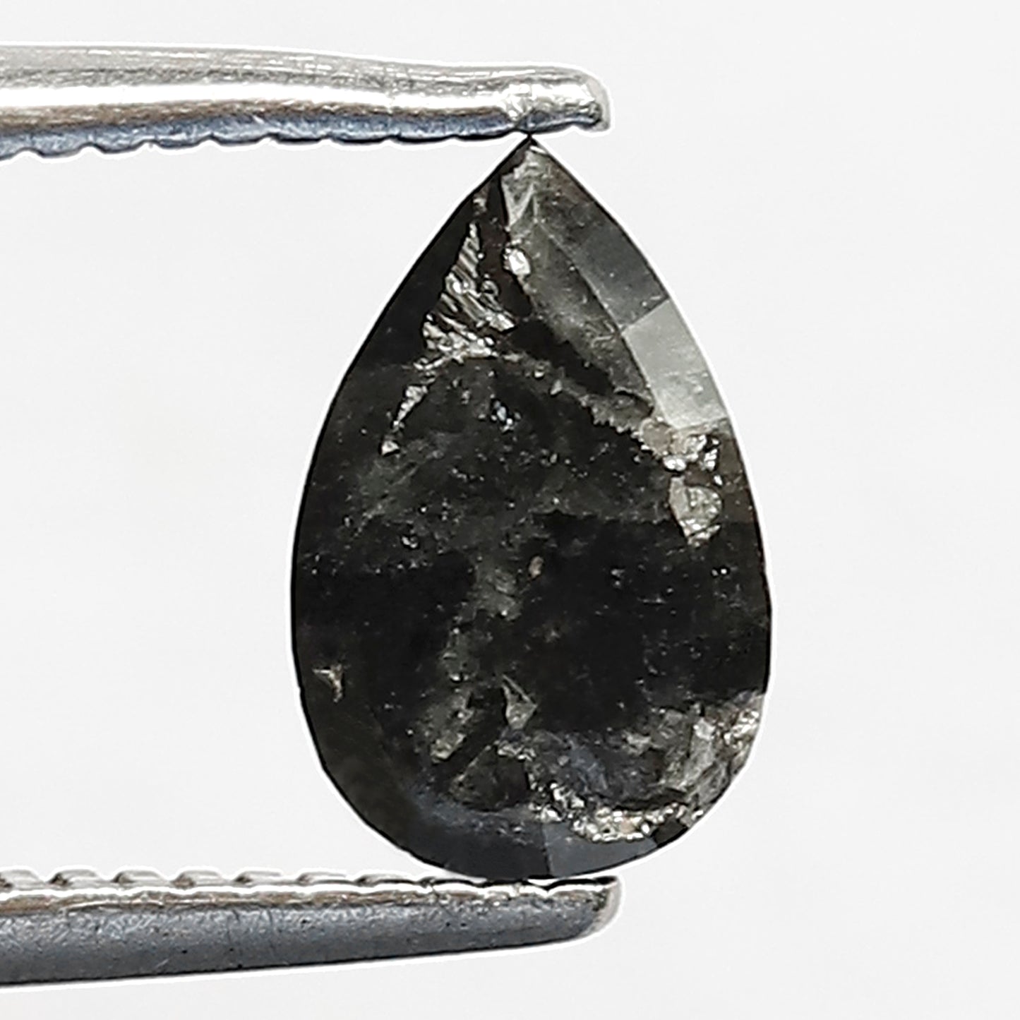 1.16 CT Pear Shape Salt and Pepper Diamond, Natural Gray Black Loose Diamond, Earth Mined Stone for Women's Ring
