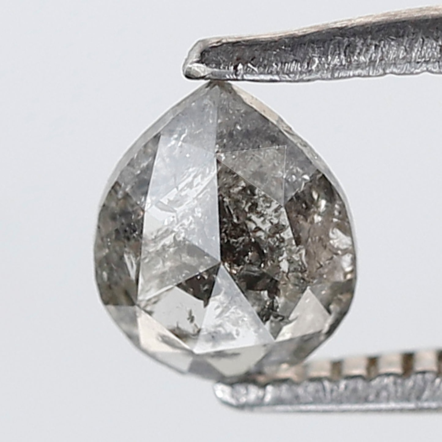 0.49 CT Pear Shape Salt and Pepper Diamond 5 MM Grey Black Color Natural Loose Diamond