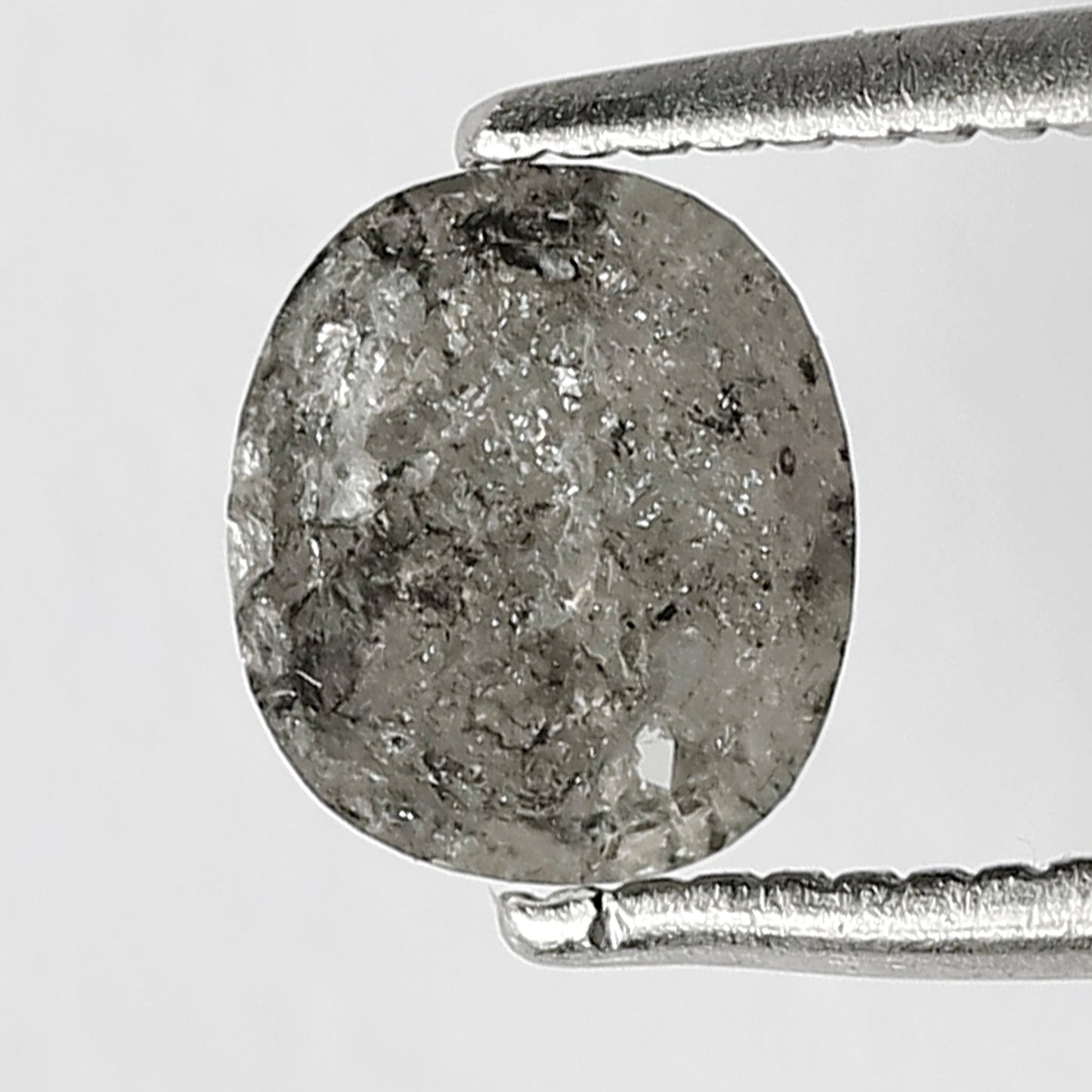 oval diamond 0.96 ct 6 MM Natural Loose Salt and Pepper Engagement Ring