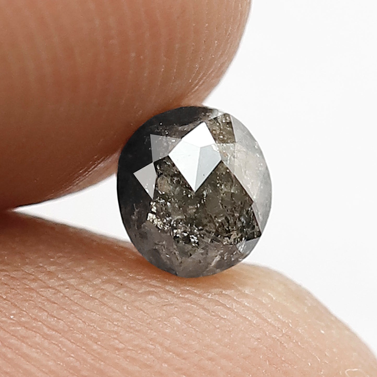 0.80 CT Oval Shape Salt and Pepper Diamond, Natural Gray Black Loose Diamond, Earth Mined Stone for Bridal Ring