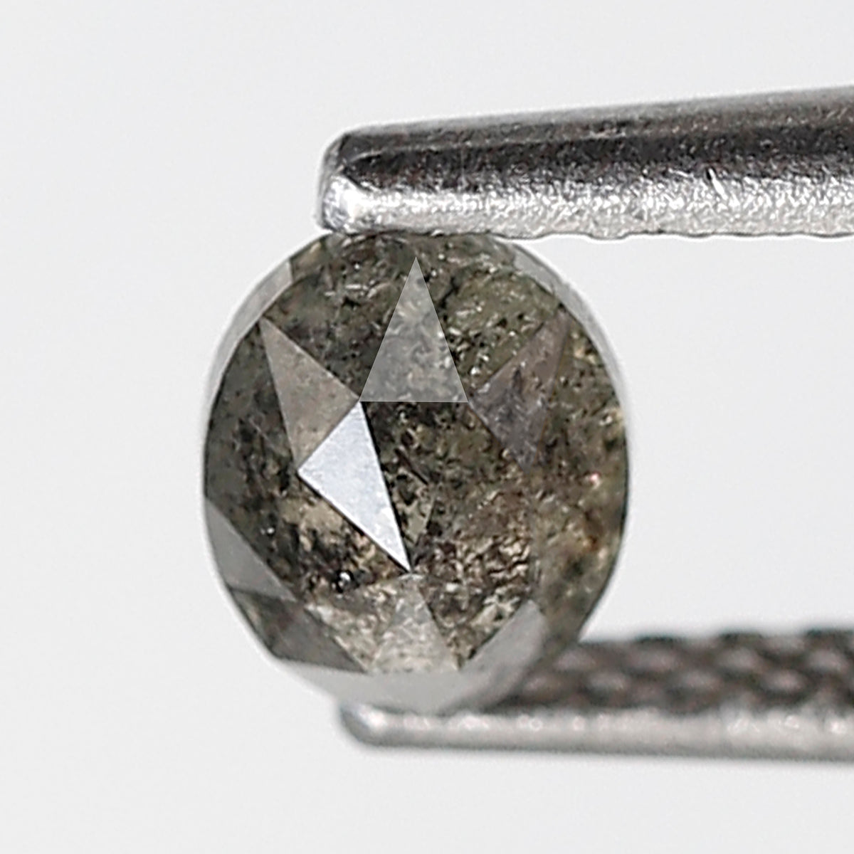 0.44 Ct 4.90 MM Oval Shape Salt and Pepper Diamond Loose Natural Grey Black Color Diamond