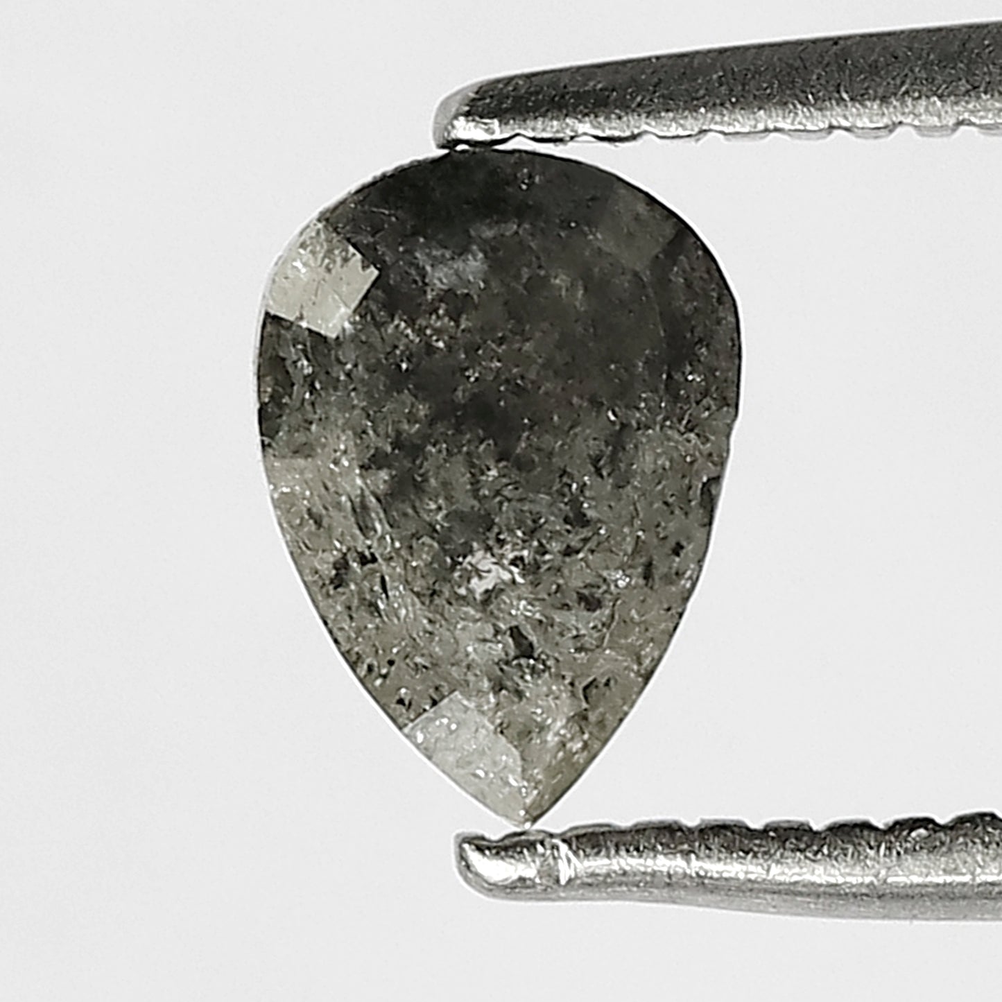 0.87 Ct 6 mm pear cut Loose Icy grey salt and pepper for diamond ring