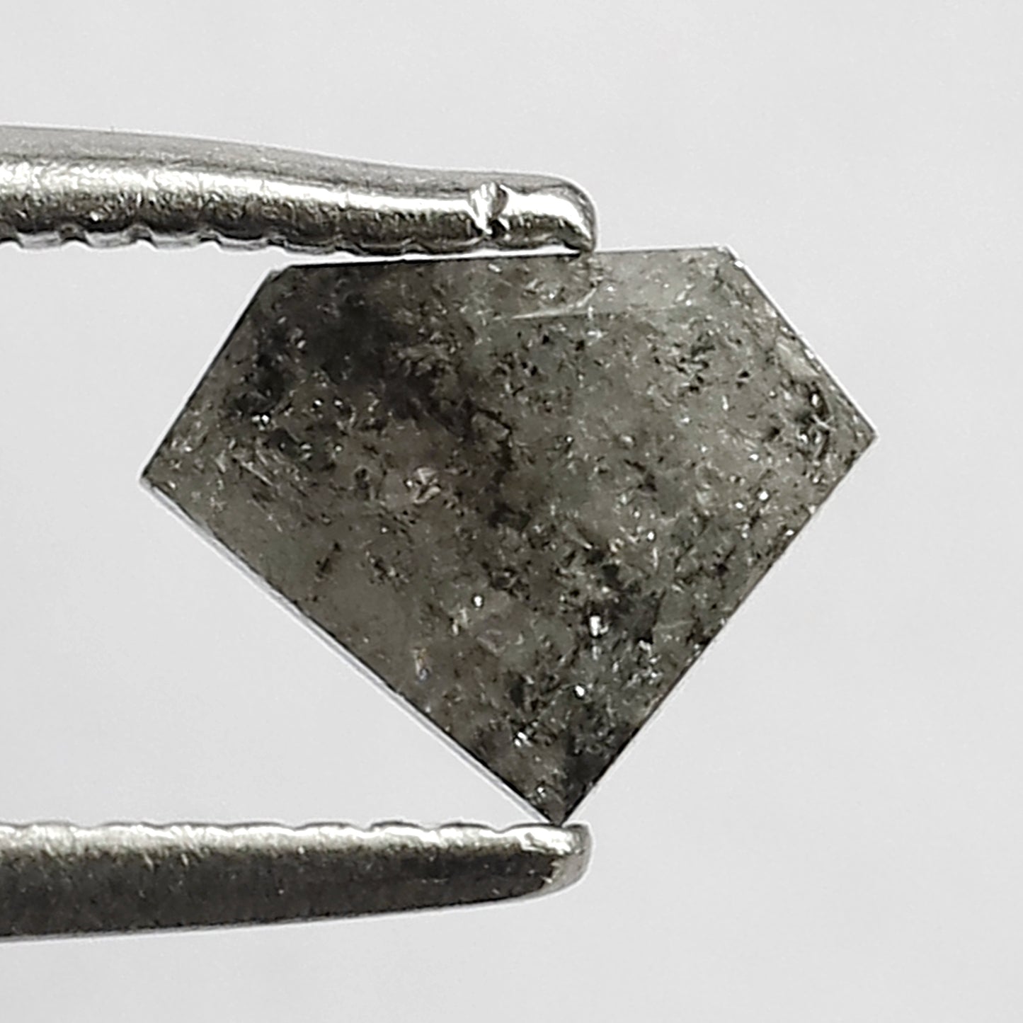 0.82 Ct 5 mm Grey color Diamond Shaped salt and pepper diamond for Engagement ring