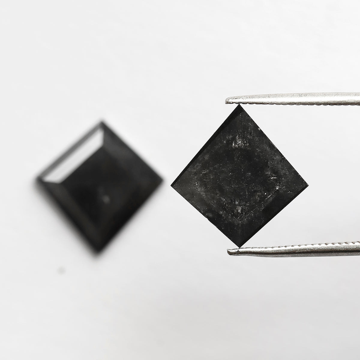 Pair Of 5.72 CT Kite Shape Loose Black Color 13.60 MM Salt and Pepper Diamond For Earring