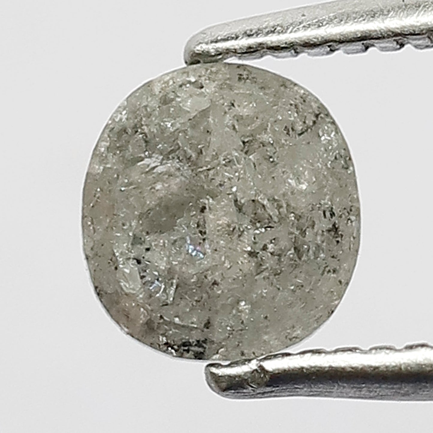 0.66 CT, 5.5 mm Salt and Pepper Oval Shape Diamond Natural grey oval gift ring