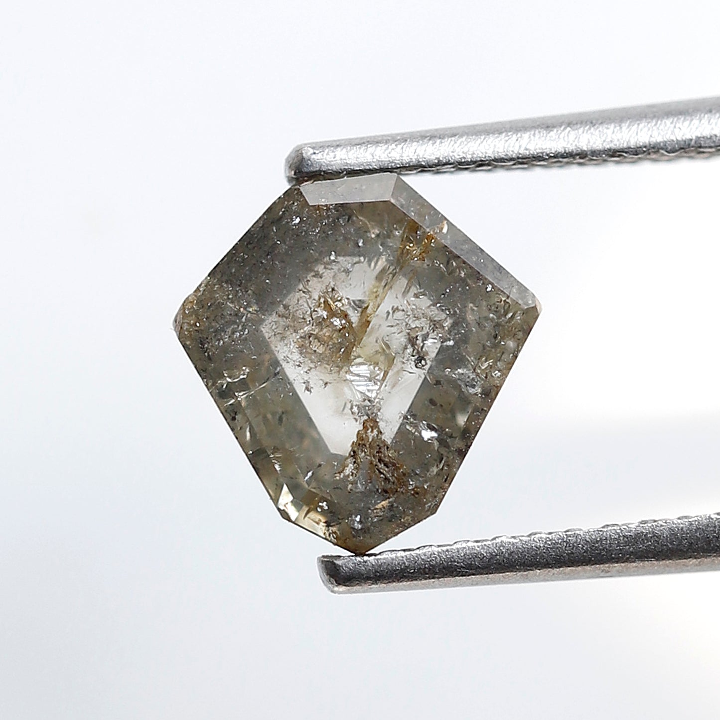 Modified Cut 1.70 Ct Salt & Pepper Diamond, Gray Translucent Natural Diamond, Loose Ethical Stone for Pendant
