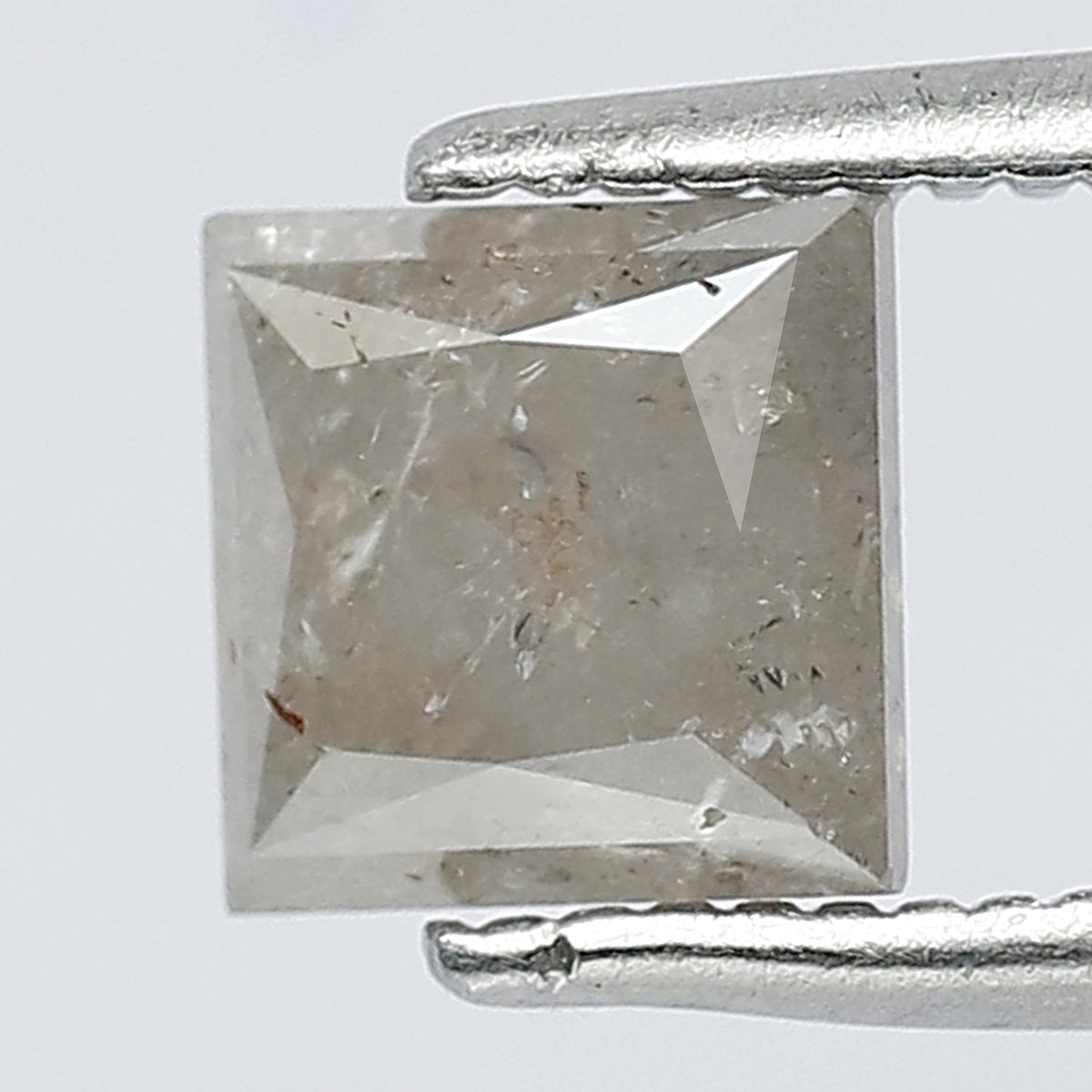 1.15 CT Princess cut Salt and pepper Diamond 5 MM Natural Grey color Loose Diamond