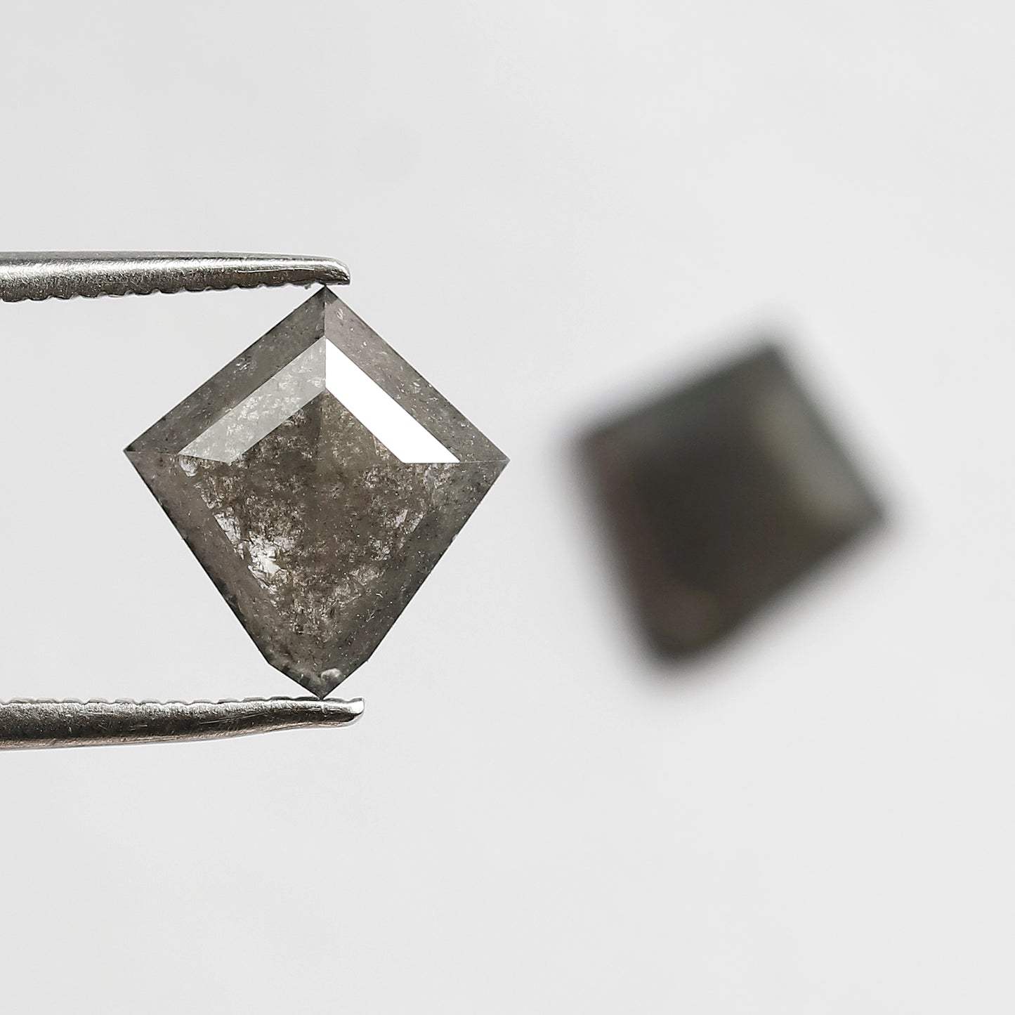 Pair Of 2.46 CT Modified Kite Shape Loose Natural 10 MM Stormy Gray Color Salt and pepper Diamond For Wedding Jewelry