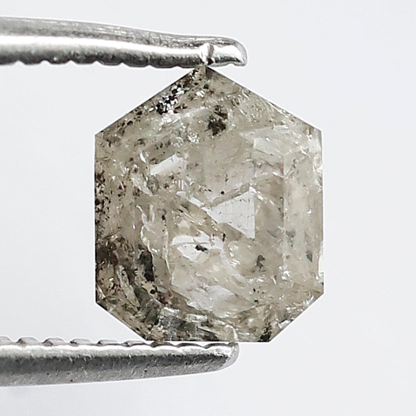 1.00 CT 6 mm Grey Geometric shape Shield cut salt and pepper diamond for Making wedding jewelry