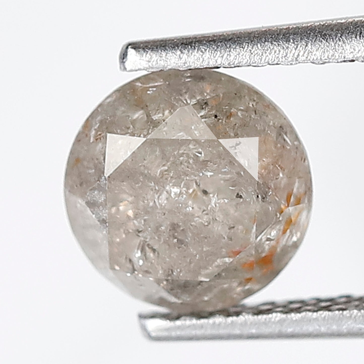 1.57 CT 6.70 MM Round Brilliant Cut Diamond Natural Loose Round Salt and Pepper Diamond Natural Gray Black Color Diamond