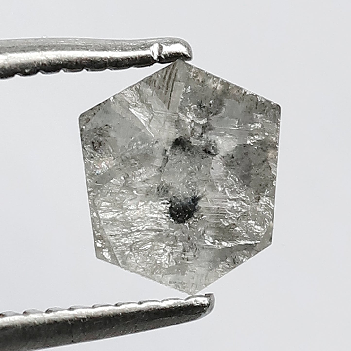 0.90 CT Modified Shape Salt and Pepper Diamond 6 mm For Unique Ring